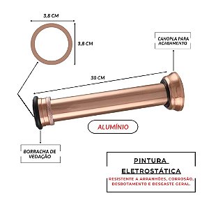Tubo De Ligação Ajustável 30cm Ajustável Cobre