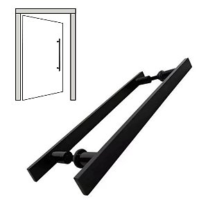 PUXADOR DUPLO 40 CM - 1 PRETO FOSCO - PORTA MADEIRA/VIDRO