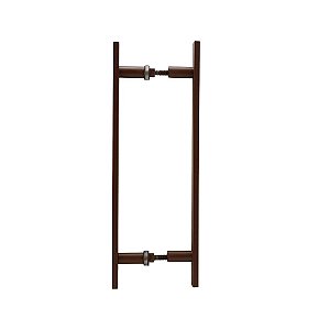 Puxador Duplo 40 Cm - 1 Corten - Porta Madeira/vidro