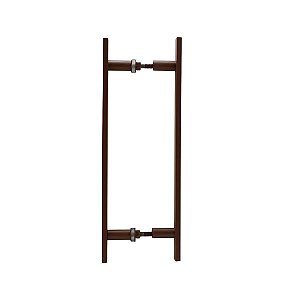 PUXADOR DUPLO 40 CM - 1 AÇO CORTEN - PORTA MADEIRA/VIDRO