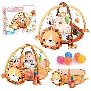 Cercadinho Portátil para Bebê com 12 Bolinhas e Tapete
