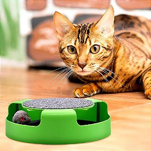 Brinquedo Para Gato Pegue O Rato Giratorio Arranhador