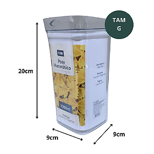 Kit 3 Potes Herméticos 1P,1M e 1G