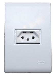 Conjunto 1 Tomada 10A com Placa - Cerge Linha Home