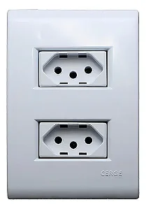 Conjunto 2 Tomadas 10A com Placa - Cerge Linha Home