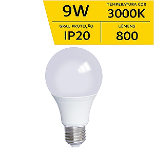 Lampada Led 9w Luz Amarela 3000k Bivolt e-27