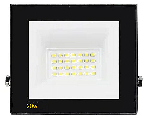 Refletor LED 20W Bivolt – Alta eficiência, 6500k luz branca - Ideal para áreas internas e externas.