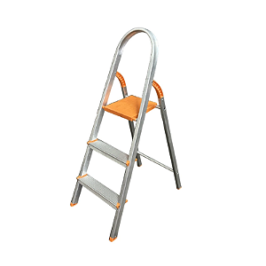 Escada Doméstica de Alumínio 3 Degraus – Antiderrapante, Suporta até 120kg
