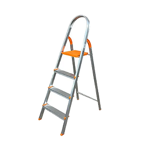 Escada Doméstica de Alumínio 4 Degraus – Antiderrapante, Suporta até 120kg