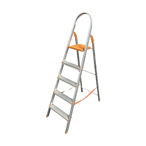 Escada Doméstica de Alumínio 5 Degraus – Antiderrapante, Suporta até 120kg