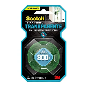 Fita Dupla Face Transparente 19mmx2m Scotch Fixa Forte 800g - 3M