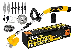 Roçadeira Aparador Grama A Bateria Recarregável 460w Profissional Com Acessórios - The Black Tools