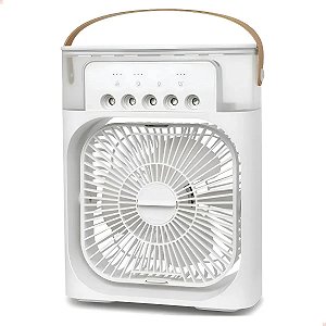 Ventilador Com Iluminação Umidificador Climatizador Branco Branco 127/220v