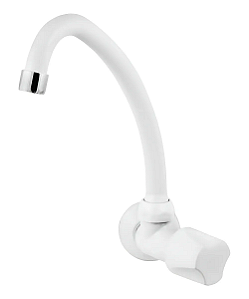 Torneira Viqua de Parede – Bica Móvel ABS Branco