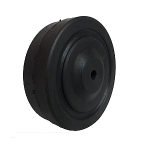 Roda de borracha integral Ø 4" (100 mm) eixo 1/2"