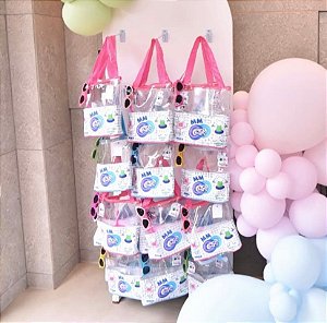 Sacola Cristal Transparente com Alças Coloridas