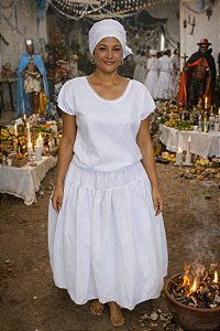 ROUPA DE UMBANDA FEMININO EM OXFORD 2 PEÇAS