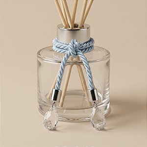 Cordão Decorativo Com Pingente Gota - Azul Bebê Com Prata - 33,5cm - 1 unidade - Rizzo