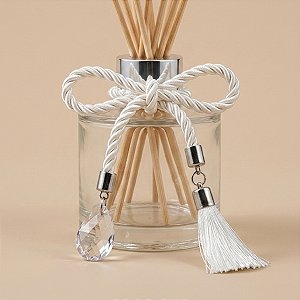Cordão Decorativo - Branco Pingente Gota e Pompom - 32cm - 1 unidade - Rizzo