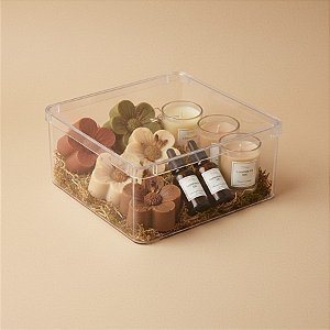 Caixa Acrilica Transparente Quadrada - 15x15x10cm - 1 unidade - Rizzo - Rizzo