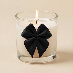 Lacinho de Fita de Cetim Preto 22mm - 5cm - Cor 219 - 12 unidades - Progresso - Rizzo