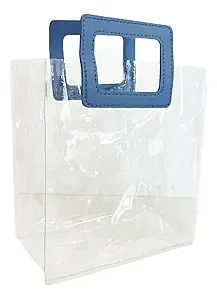 Sacola Transparente Presente Pvc Alça Quadrada 26x22cm - 10 unidades - Rizzo