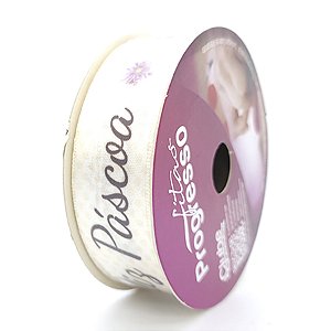 Fita de Cetim 22mm x 10m - Feliz Páscoa ECF005TR Cor 151 - 1 unidade - Fitas Progresso - Rizzo