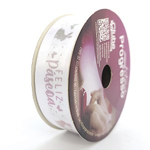 Fita de Cetim 22mm x 10m - Feliz Páscoa ECF005TR Cor 148 - 1 unidade - Fitas Progresso - Rizzo