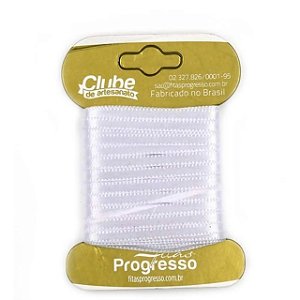 Fita em Cetim - Cor 201 Branco - 10 m x 4 mm - 1 unidade - Fitas Progresso - Rizzo