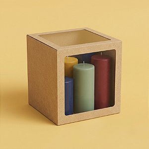 Caixa com Tampa e Visor Transparente - Cód.2141 - Kraft - 01 unidade - Ideia Embalagens - Rizzo