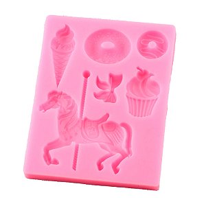 Molde de Silicone Cavalo Carrossel Doce S1383 - 1 unidade - Molds Planet - Rizzo