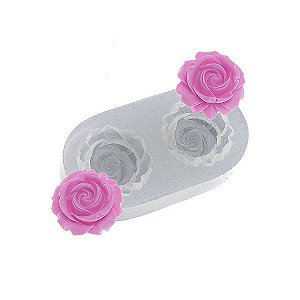 Molde de silicone Par de Rosinhas Amy Ref. 468 Flexarte Rizzo Confeitaria