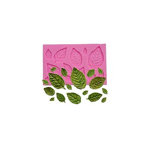 Molde de Silicone Folhas S338 Molds Planet Rizzo Confeitaria