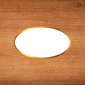 Adesivo Oval Branco Borda Dourada - Ref.2123 - Hot Stamping - 3x2cm - 100 unidades - Stickr - Rizzo