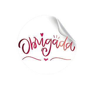Adesivo "Obrigada" Roxo - Ref.2233 - Hot Stamping - 3x3cm - 30 unidades - Stickr - Rizzo