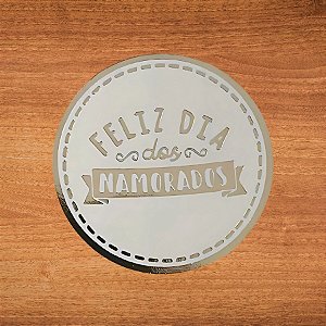 Adesivo "Feliz Dia Dos Namorados" - Ref.2089 - Hot Stamping - 4x4cm - 50 unidades - Stickr - Rizzo