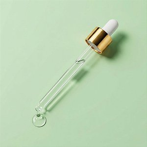 Conta Gotas Prime - Dourado e Branco - Rosca 18/410 - 12cm - 1 unidade - Rizzo