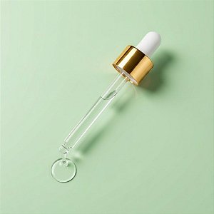 Conta Gotas Prime - Dourado e Branco - Rosca 18/410 - 10,3cm - 1 unidade - Rizzo
