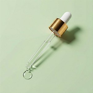 Conta Gotas Prime - Dourada e Branco - Rosca 18/410 - 9,9cm - 1 unidade - RizzoR1 M23 A5 P9