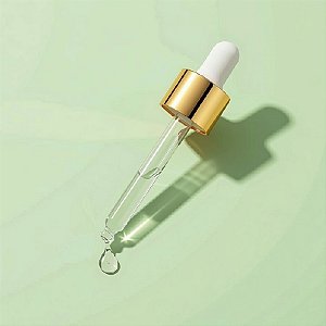 Conta Gotas Prime - Dourada e Branco - Rosca 18/410 - 8,5cm - 1 unidade - Rizzo