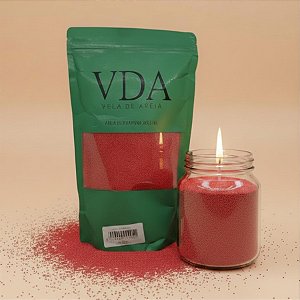 Cera Vegetal Areia Pronta para Vela - Vermelho - 500g - 1 unidade - Rizzo