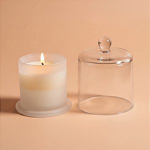 Pote Com Tampa De Vidro Domus Para Vela Fosco - 8x9cm - 210ml - 1 unidade - Rizzo