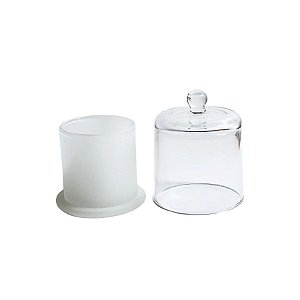 Pote Com Tampa De Vidro Domus Para Vela Fosco - 8x9cm - 210ml - 1 unidade - Rizzo