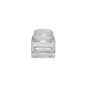 Pote Para Cosmético De Vidro Cube - Transparente - Rosca 38 - 30ml - 1 unidade - Rizzo