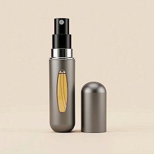 Porta Perfume de Vidro Portátil - Cinza - 5ml - 7,5cm - 1 unidade - Rizzo