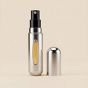 Porta Perfume de Vidro Portátil - Prata - 5ml - 7,5cm - 1 unidade - Rizzo