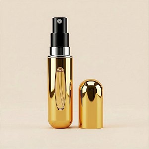 Porta Perfume de Vidro Portátil - Dourado - 5ml - 7,5cm - 1 unidade - Rizzo