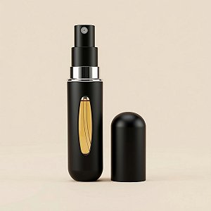 Porta Perfume de Vidro Portátil - Preto - 5ml - 7,5cm - 1 unidade - Rizzo