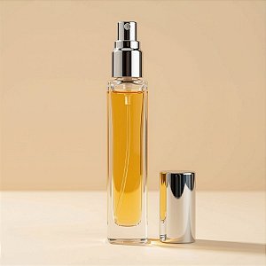 Frasco de Vidro Quadrado com Tampa Spray Prata - 10ml - 1 unidade - Rizzo