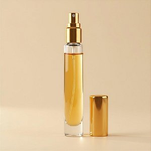 Frasco de Vidro Redondo com Tampa Spray Ouro - 10ml - 1 unidade - Rizzo